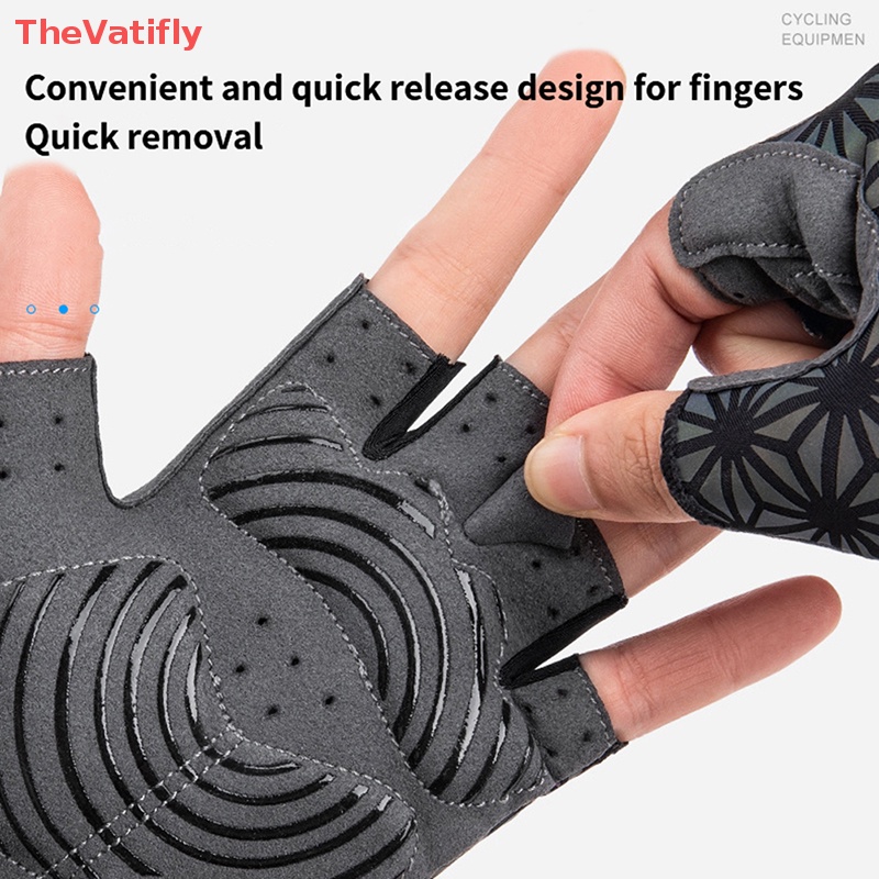 Găng Tay Nửa Ngón Chống Trượt Phản Quang Nhiều Màu Sắc Cho Xe Đạp Leo Núi