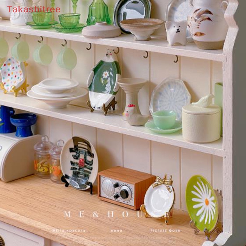 Giá Đỡ Đĩa Trưng Bày Mini Bằng Kim Loại Cho Nhà Búp Bê Tỉ Lệ 1 / 6