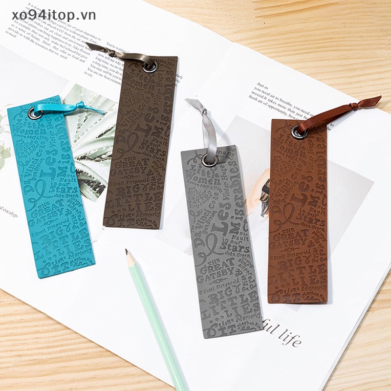 Xoitop Thẻ Đánh Dấu Trang Sách Bằng Da Thật In Chữ Tiếng Anh Cầm Tay Dùng Làm Quà Tặng Giáo Viên