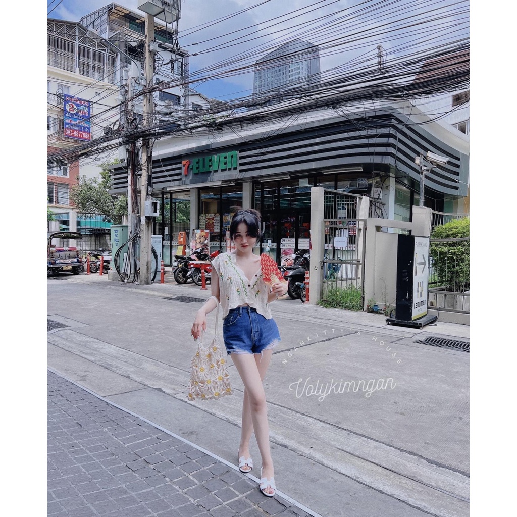 Áo cr.op ca.di.gan hoa