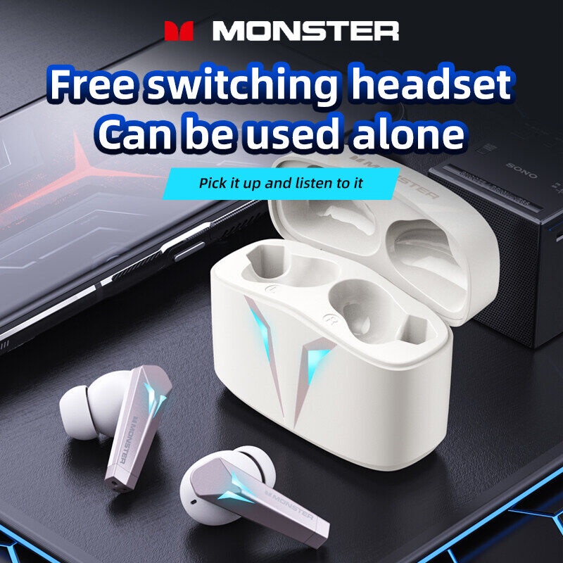 Monster Tai Nghe XKT06 Không Dây 100% Bluetooth 5.3 TWS Âm Thanh Nổi HIFI Có Mic 300mAh Cho Game Thủ Hoặc Thể Thao