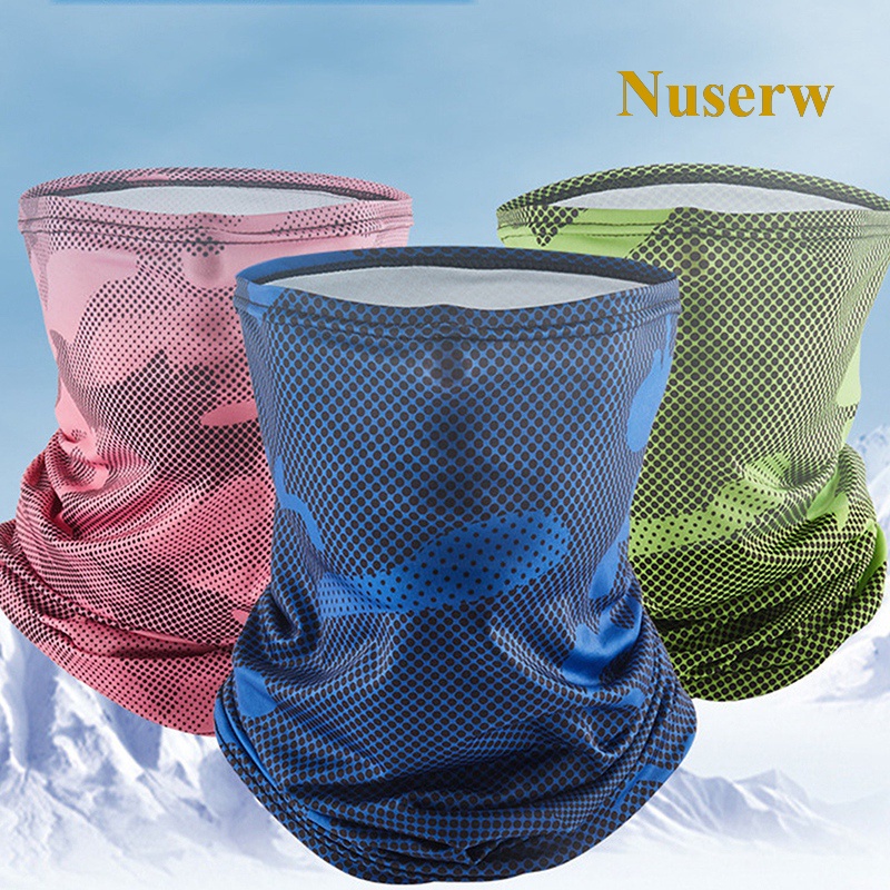 1 Khăn Trùm Mặt Bằng Lụa Lạnh Thoáng Khí Che Phủ Mặt Chống Nắng Dùng Khi Chạy Xe Đạp / Xe Máy Mùa Hè Cho Nam Và Nữ