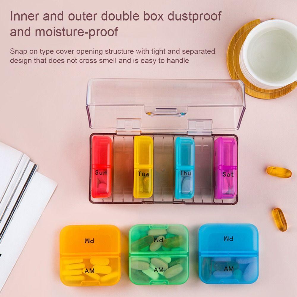 Hộp Đựng Thuốc 7 Ngày Màu Sắc Cầu Vồng Xinh Xắn