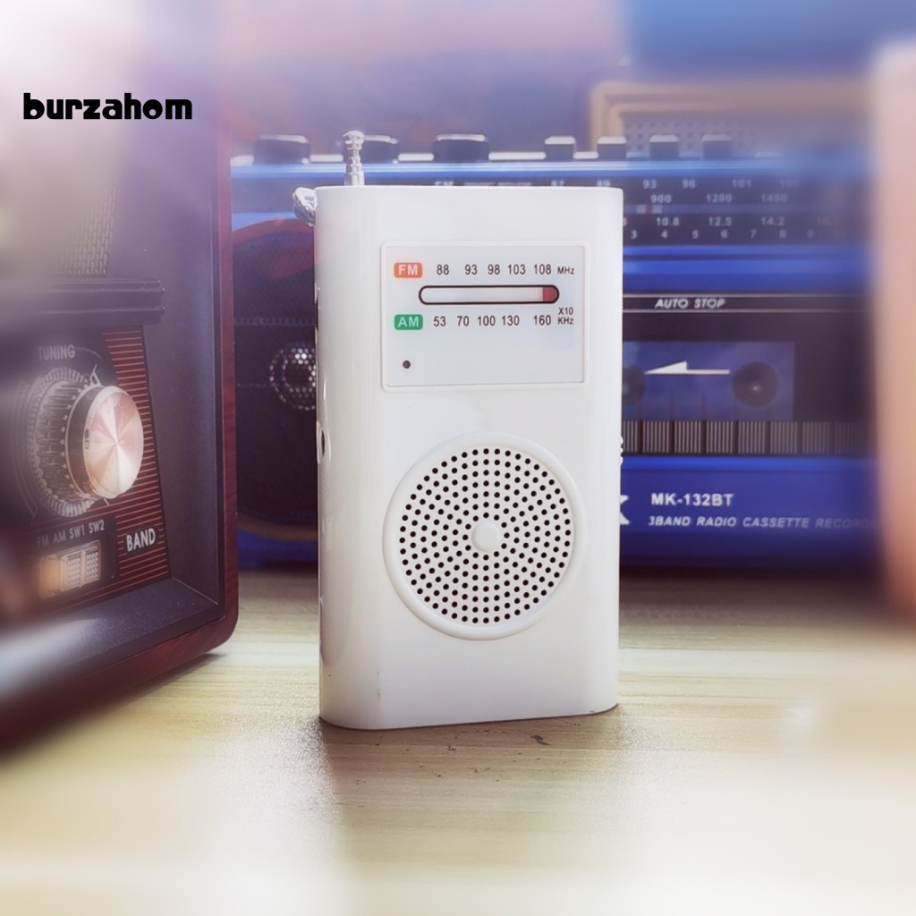 Radio AM FM Cầm Tay Sử Dụng Pin AA Màu Trắng