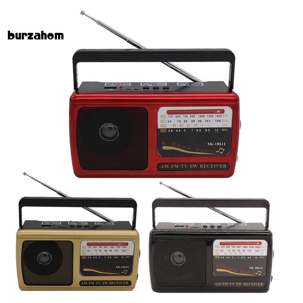 Radio Kỹ Thuật Số Bur 1861U Độ Nhạy Cao Nhận Diện Âm Thanh Lớn AM FM SW Có Thể Sạc Lại Dành Cho Gia Đình