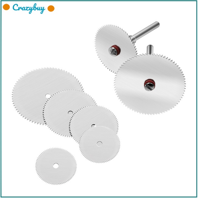 Cr Set 6 Đĩa Cắt Kim Loại + 1 Trục Quay 16 18 22 25 32mm