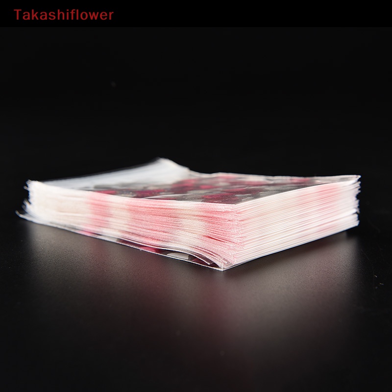 Set 100 Trái Tim Ngọt Ngào Xinh Xắn Túi Đựng Bánh Kẹo Tự Dính Thiết Kế Độc Đáo Tiện Dụng