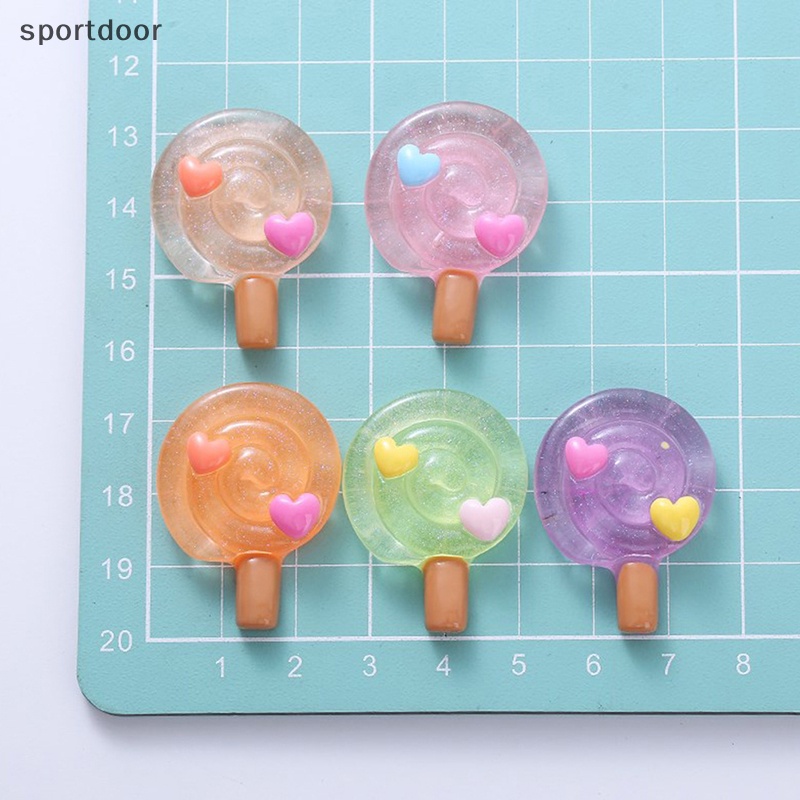 Bộ 5 Kẹo Mút Trong Suốt Bằng Nhựa Resin Dùng Trang Trí Sổ Tay DIY