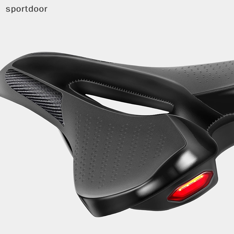 Yên Xe Đạp Leo Núi Bằng PU Mềm Mại Thoáng Khí Kèm Đèn Đuôi Cảnh Báo USB Tiện Dụng