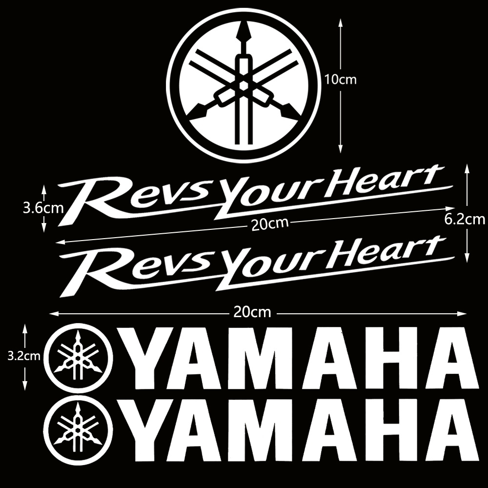 Miếng Dán Trang Trí Kính Chắn Gió Xe Mô Tô Yamaha Revs Your Heart Phản Quang