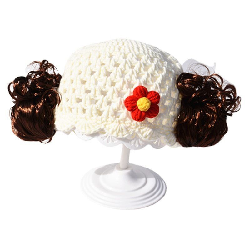 Hàng Mới Về Mũ Len Đính Hoa Và Tóc Giả Xinh Xắn Cho Bé Gái