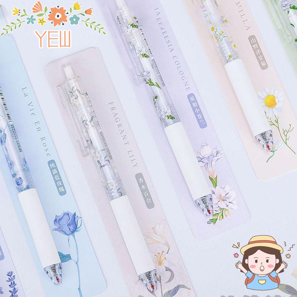 Set 6 Bút Mực Gel Họa Tiết Hoạt Hình Bông Hoa Xinh Xắn