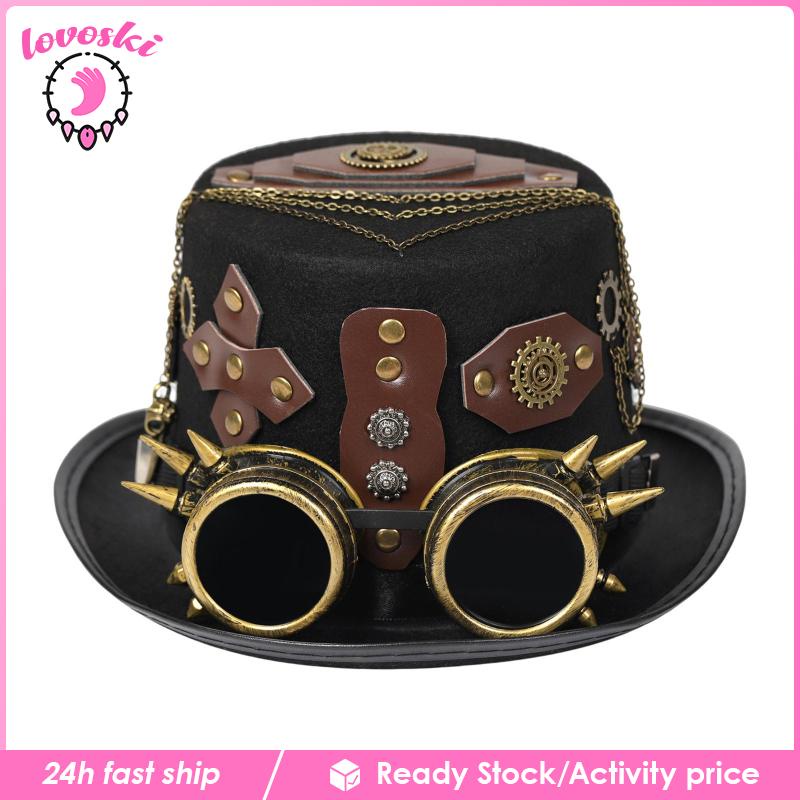 Mũ Fedora Phong Cách Steampunk Gothic Hóa Trang