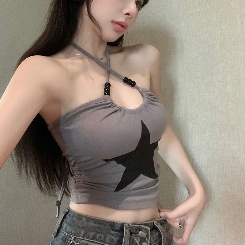 Cozok Áo Không Tay Dây Ngắn Cổ Vừa Vặn Phong Cách Hàn Quốc