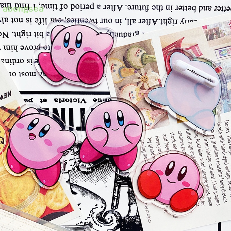 Trâm Cài Áo Hoạt Hình Kirby Tráng Men Đáng Yêu Cho Bé