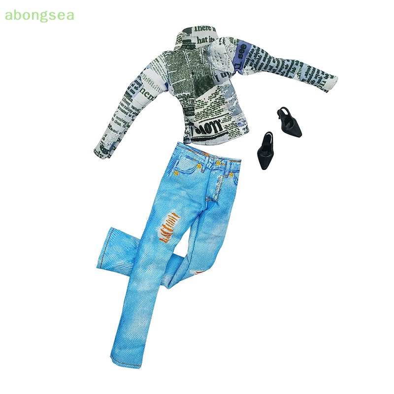 Abongsea Bộ Áo Và Chân Váy Xếp Ly Trên Và Dưới Cao Cấp Dành Cho Búp Bê