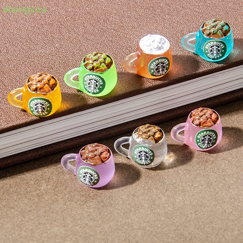 Abongsea Set 5 Cốc Uống Nước Bằng Resin Cabochon Trang Trí Điện Thoại Sổ Tay Diy
