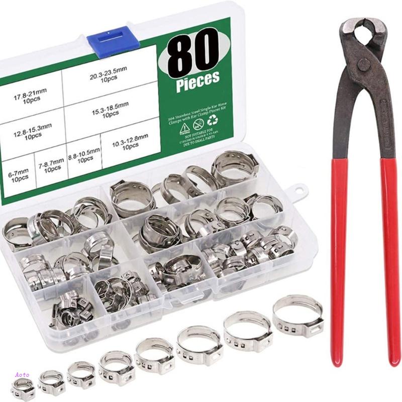 Set 80 Kẹp Ống Mini 6 23.5mm Bằng Thép Không Gỉ