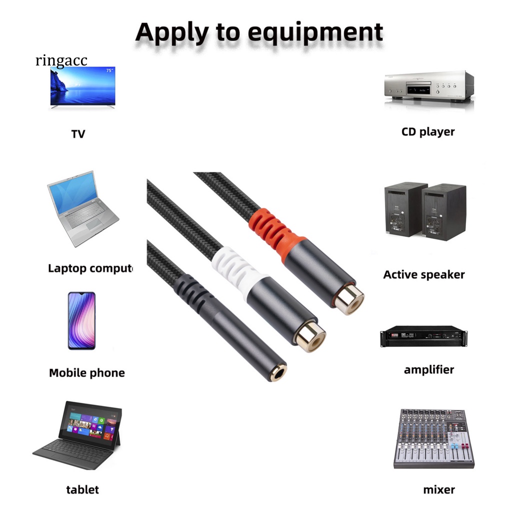 Cáp Chuyển Đổi Âm Thanh 2 Trong 1 Giắc Cắm 3.5mm Sang 2 Kênh RCA Chuyên Dụng