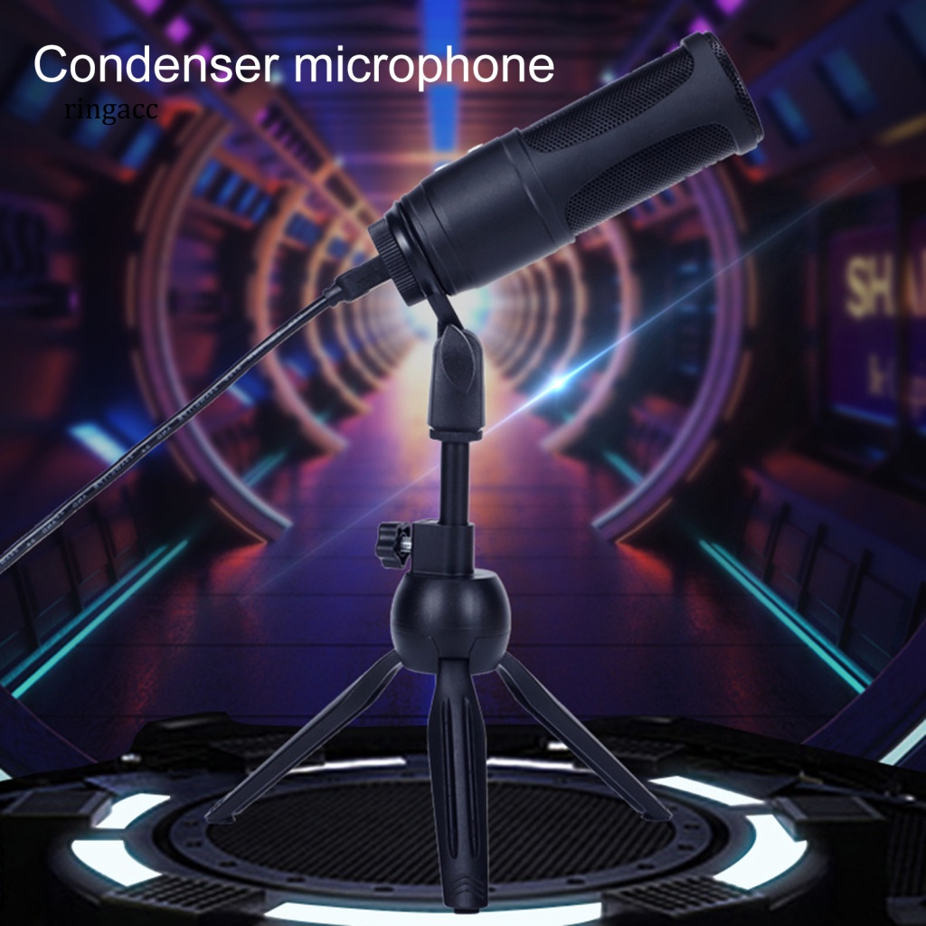 Micro RGA Có Dây Cầm Tay Chống Mất Màu Đen Kèm Giá Đỡ Cho Chơi Game