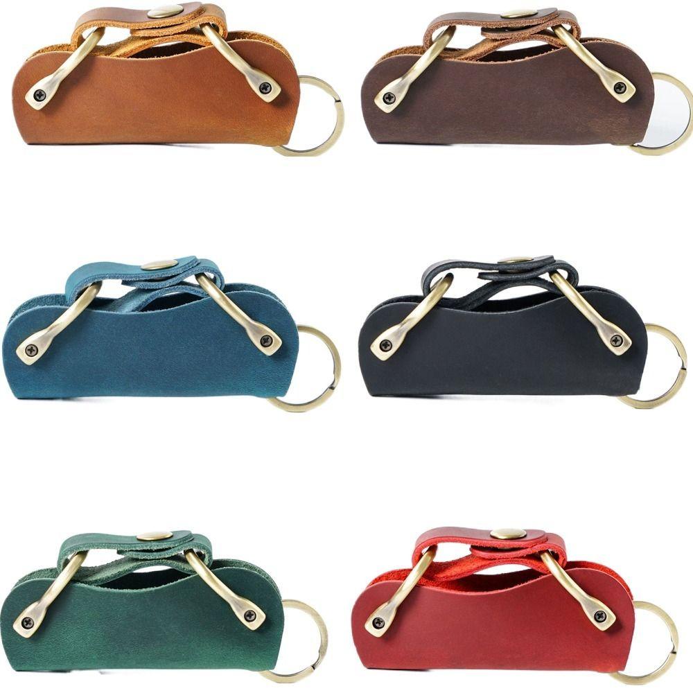 Túi Da Đựng Chìa Khóa Móc Kim Loại Đa Năng Phong Cách Vintage Giá Đỡ
