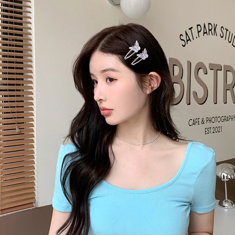Kẹp Tóc Hình Bướm Y2K Lấp Lánh Ngọt Ngào Dễ Thương