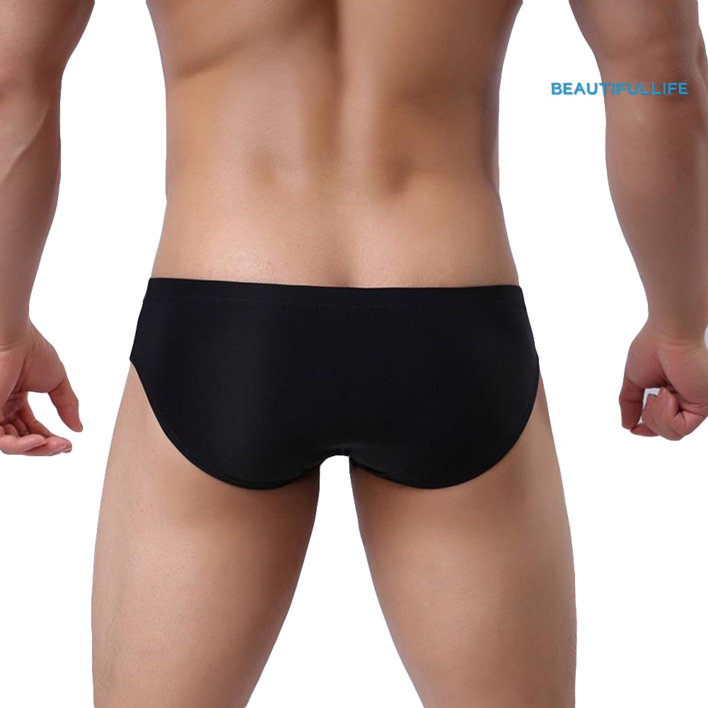 Quần Lót Lụa Co Giãn Màu Trơn Gợi Cảm Cho Nam