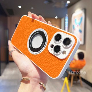 Ốp Điện Thoại Da Từ Tính In Logo Sang Trọng Cho Iphone 11 12 13 14 Pro Max 14 Plus