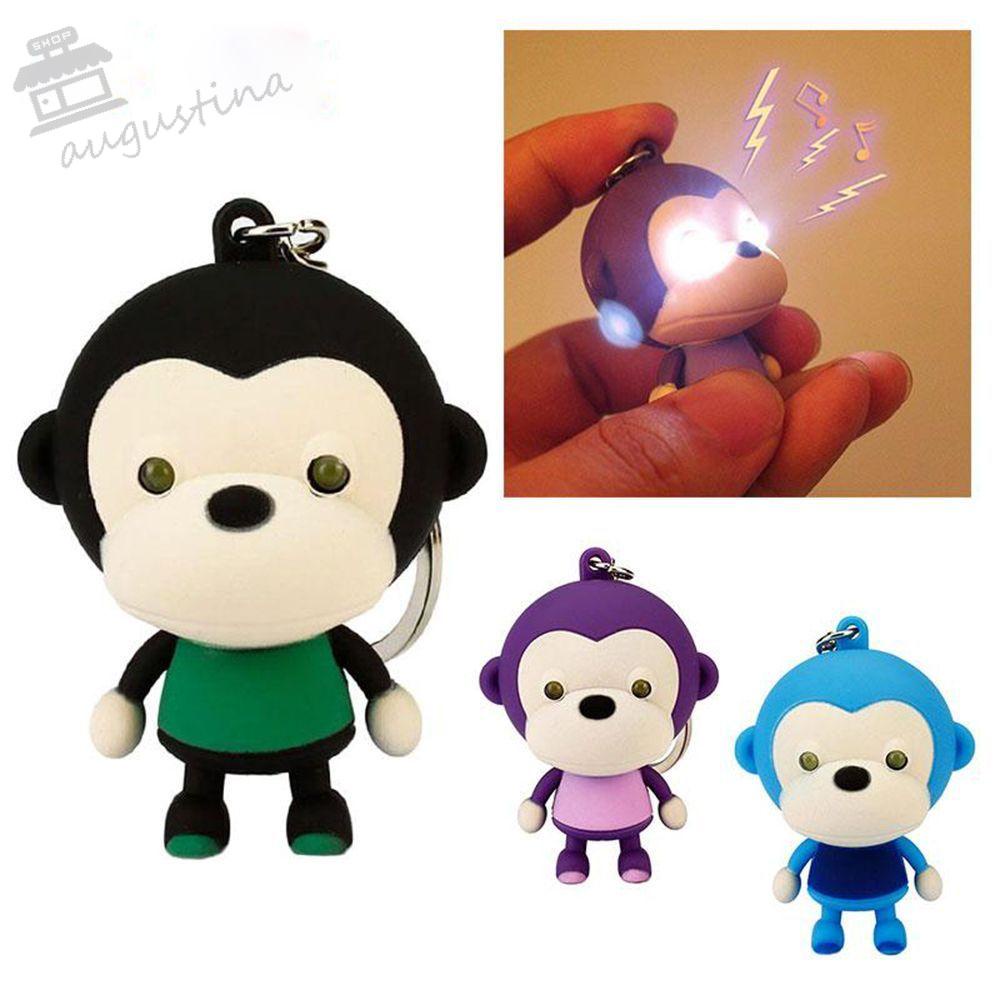 Móc Khóa Nhựa Hình AUGUSTINA Hoạt Hình Nhiều Màu Có Đèn LED Dễ Thương Cho Nữ