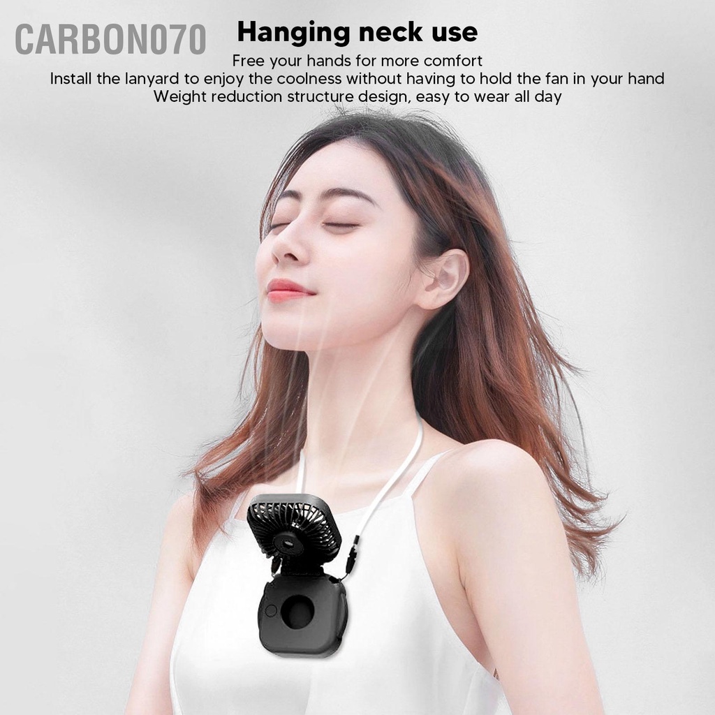 Carbon070 Quạt Di Động Nhẹ Bền Điều Chỉnh 3 Tốc Độ Sạc USB Cho Phòng Ngủ Gia Đình Văn