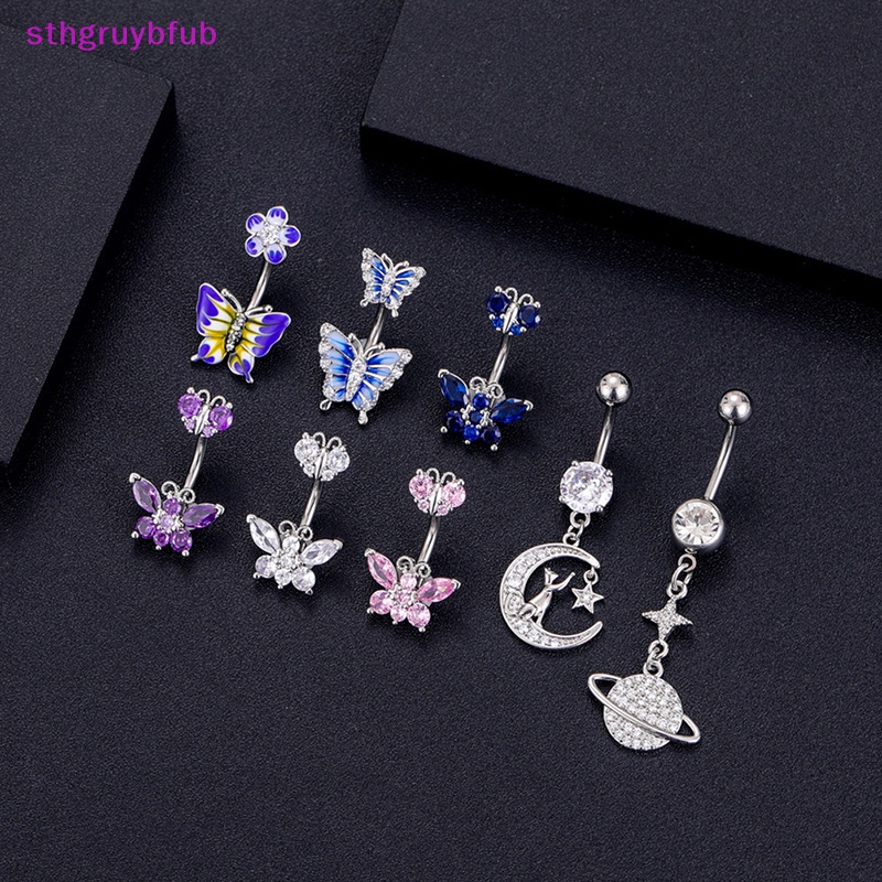 1 Khuyên Rốn Hình Bướm Đính Đá Zircon Thời Trang
