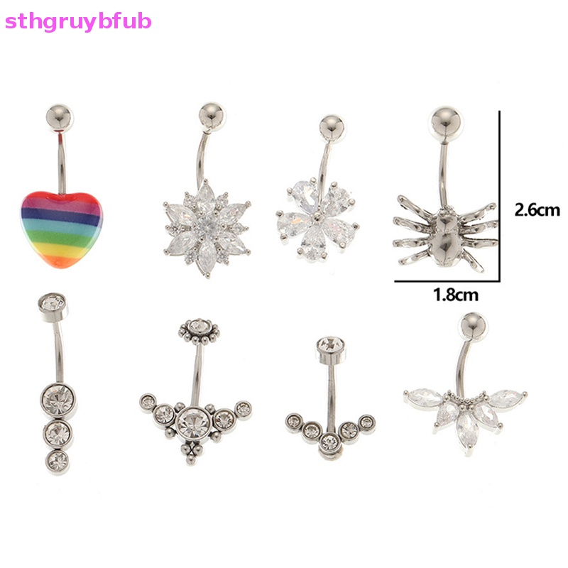 Khuyên RốN HìNh NhệN ĐíNh Đá BằNg ThéP Không Gỉ