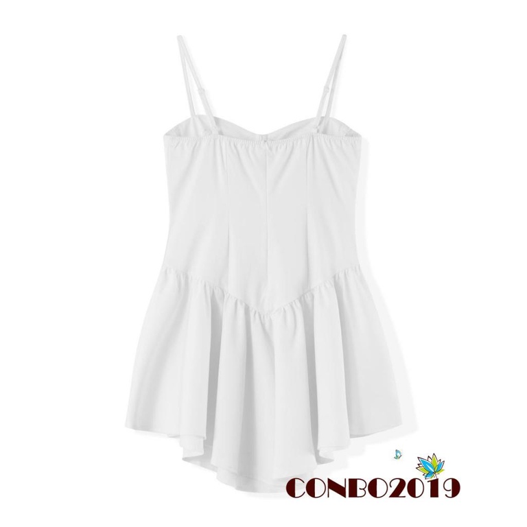 Đầm Hai Dây Hở Lưng Thiết Kế Độc Đáo Thời Trang Mùa Hè Quyến Rũ Cho Nữ