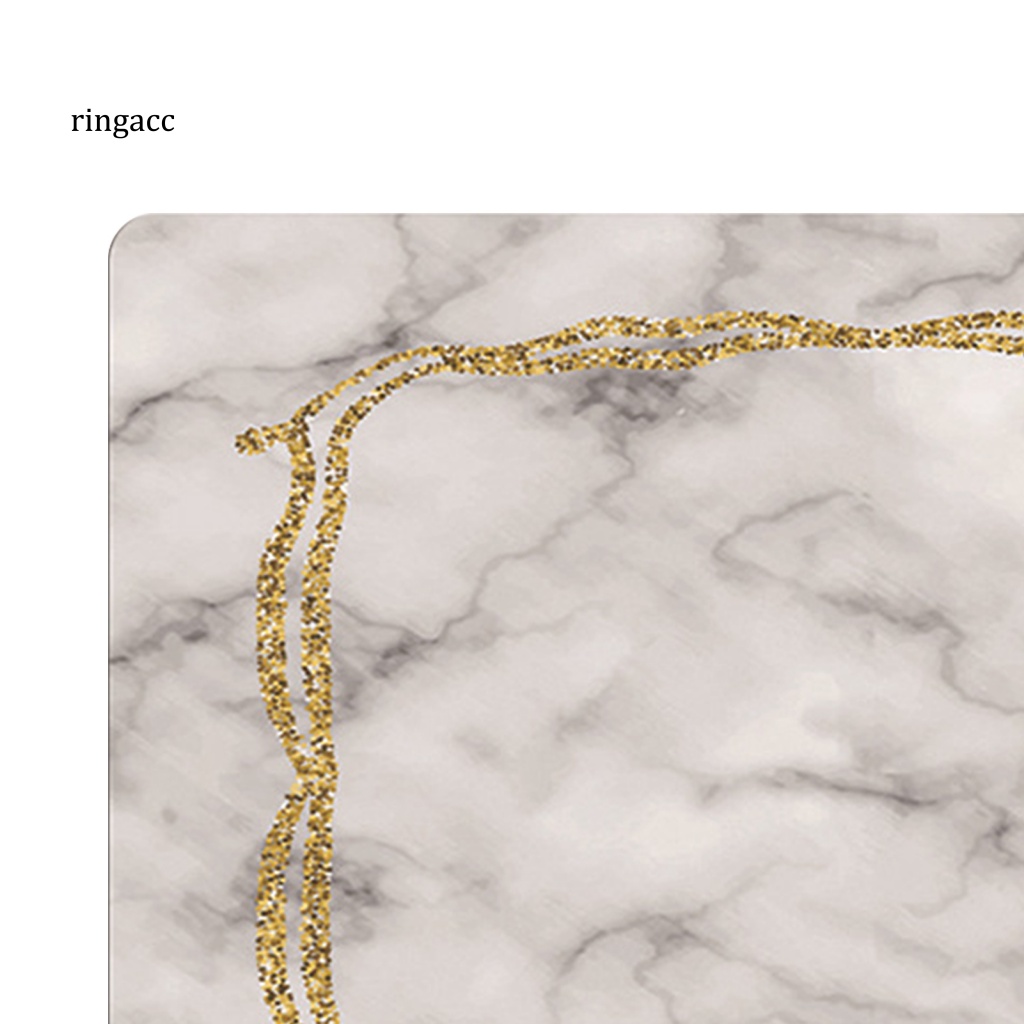 Rga Tấm Lót Chuột Bàn Phím Mềm Chống Trượt Bề Mặt Đá Cẩm Thạch Viền Màu Vàng Kim Dành Cho Gia Đình