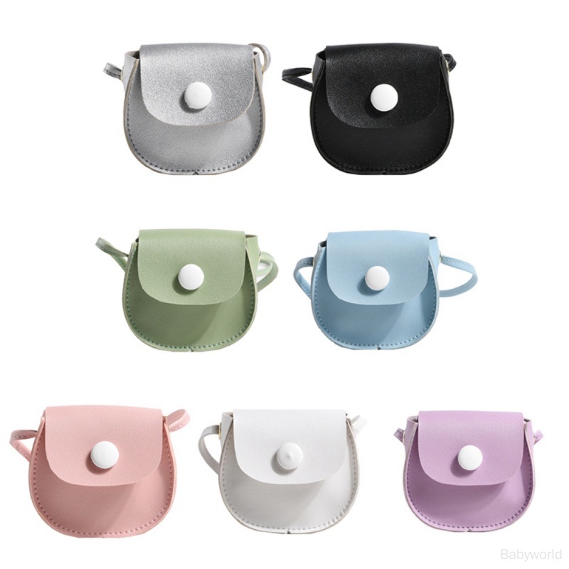 Túi Xách Tròn Nhỏ Đeo Chéo Vai Màu Trơn Có Dây Xích Đa Chức Năng Phong Cách Hàn Quốc Cho Bé Gái