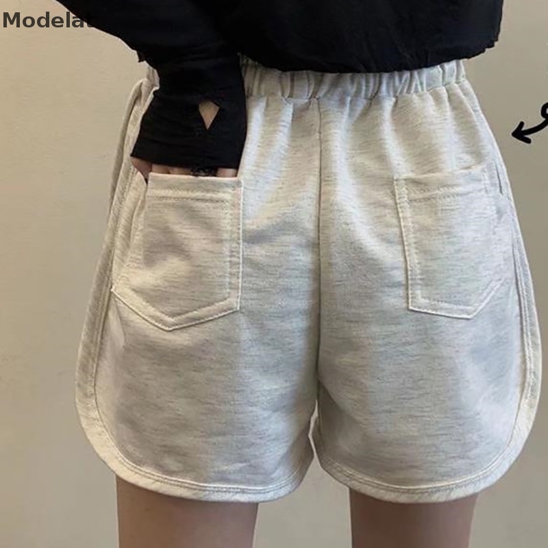 Quần Short Dáng Chữ A Thoáng Khí Màu Trơn Đơn Giản Thời Trang Mùa Hè Cho Nữ