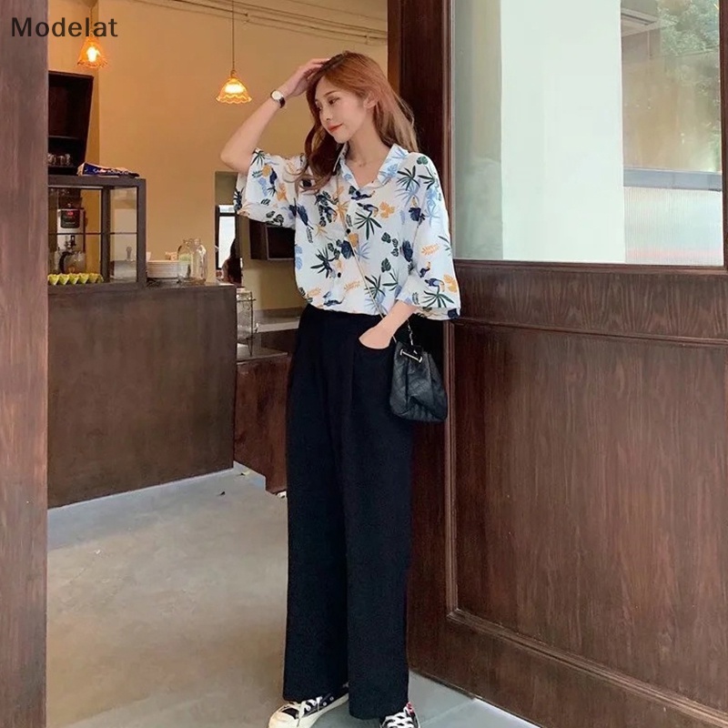 Mfc Áo Sơ Mi Dáng Rộng Tay Ngắn In Hình Hoa Mùa Hè Cho Nữ WTD