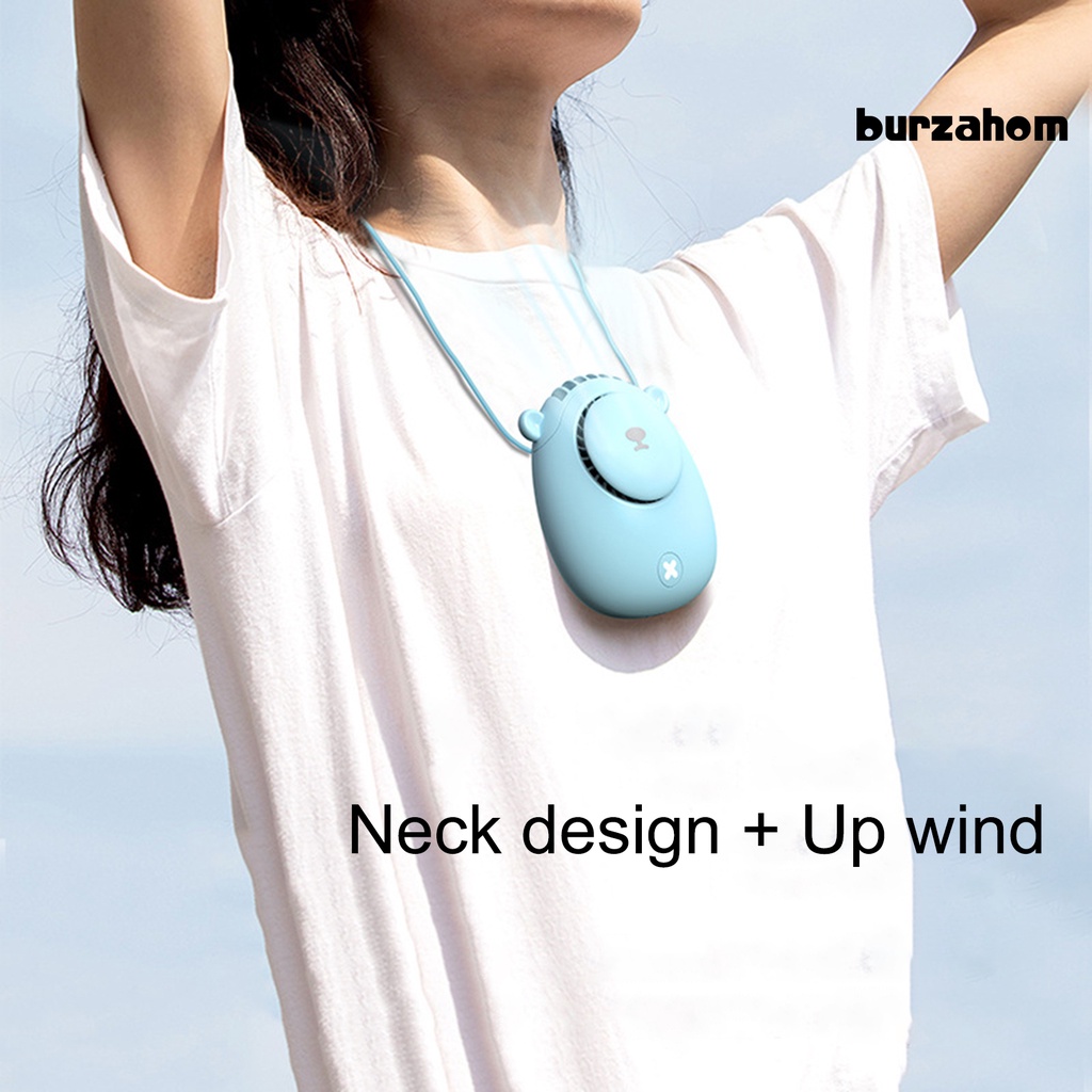 Quạt Làm Mát Đeo Cổ / Cầm Tay Hình Gấu Sạc Cổng USB Dùng Ngoài Trời Vào Mùa Hè