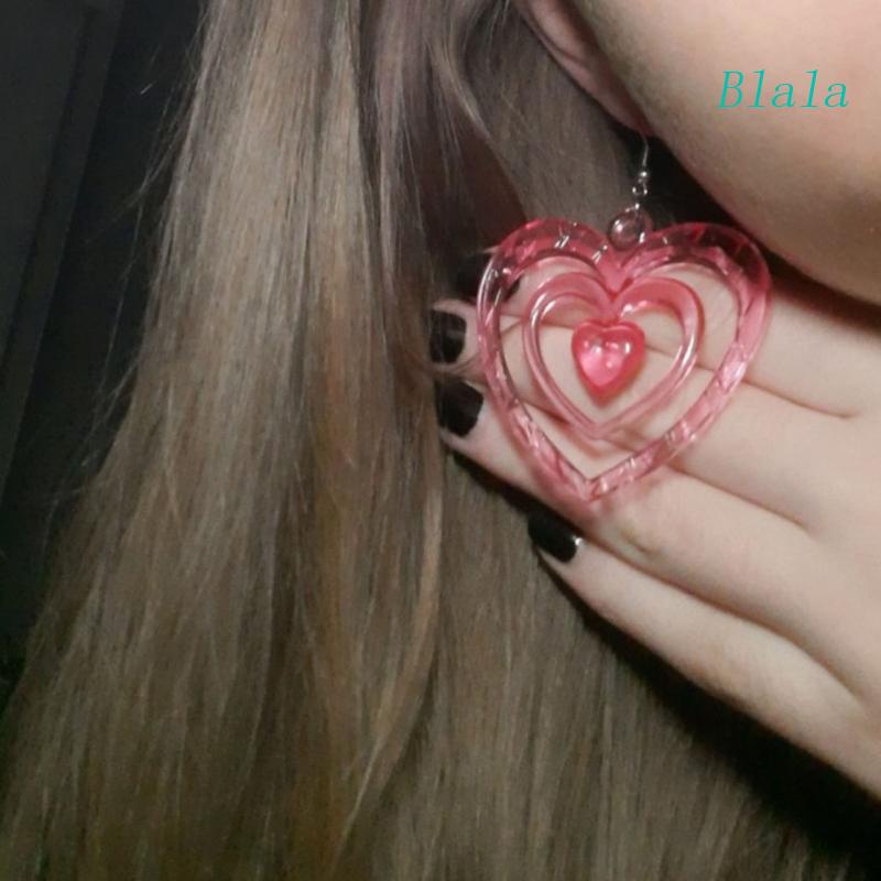 Đôi Bông Tai Hình Trái Tim Bằng Acrylic Thời Trang Cho Nữ Y2K