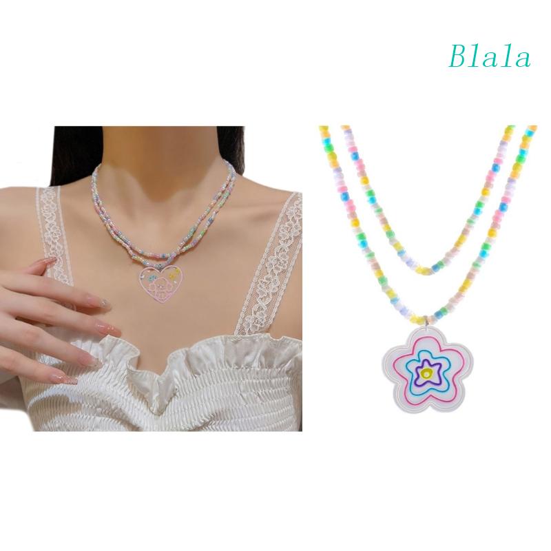 Dây Chuyền Hai Lớp Mặt Hình Hoa / Ngôi Sao / Trái Tim Thời Trang Đi Biển Mùa