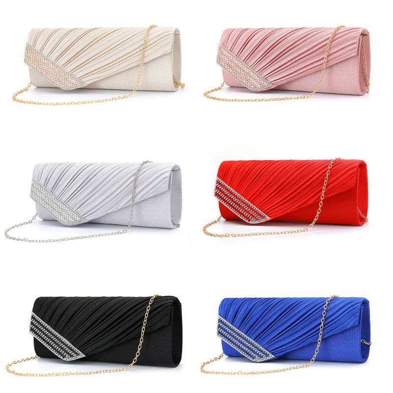 Ví Da Cầm Tay Đính Đá Thời Trang Cho Nữ