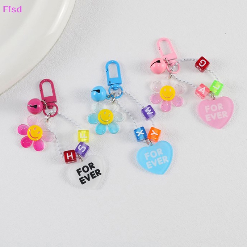 {Ffsd} Ins Móc Chìa Khóa / Ba Lô / Đồ Chơi Trang Trí Hình Hoa Hướng Dương Cười Mặt Cười Dễ Thương Sáng Tạo Thích Hợp