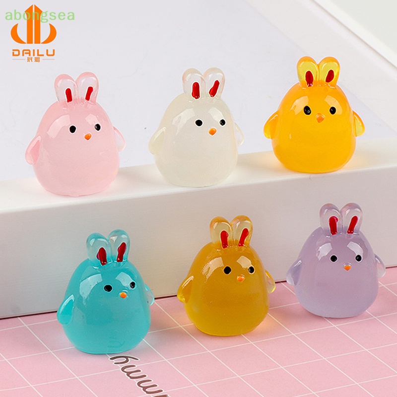 Abongsea Mô Hình Gà Con Mini Bằng Nhựa Resin Dạ Quang Trang Trí Xe Hơi