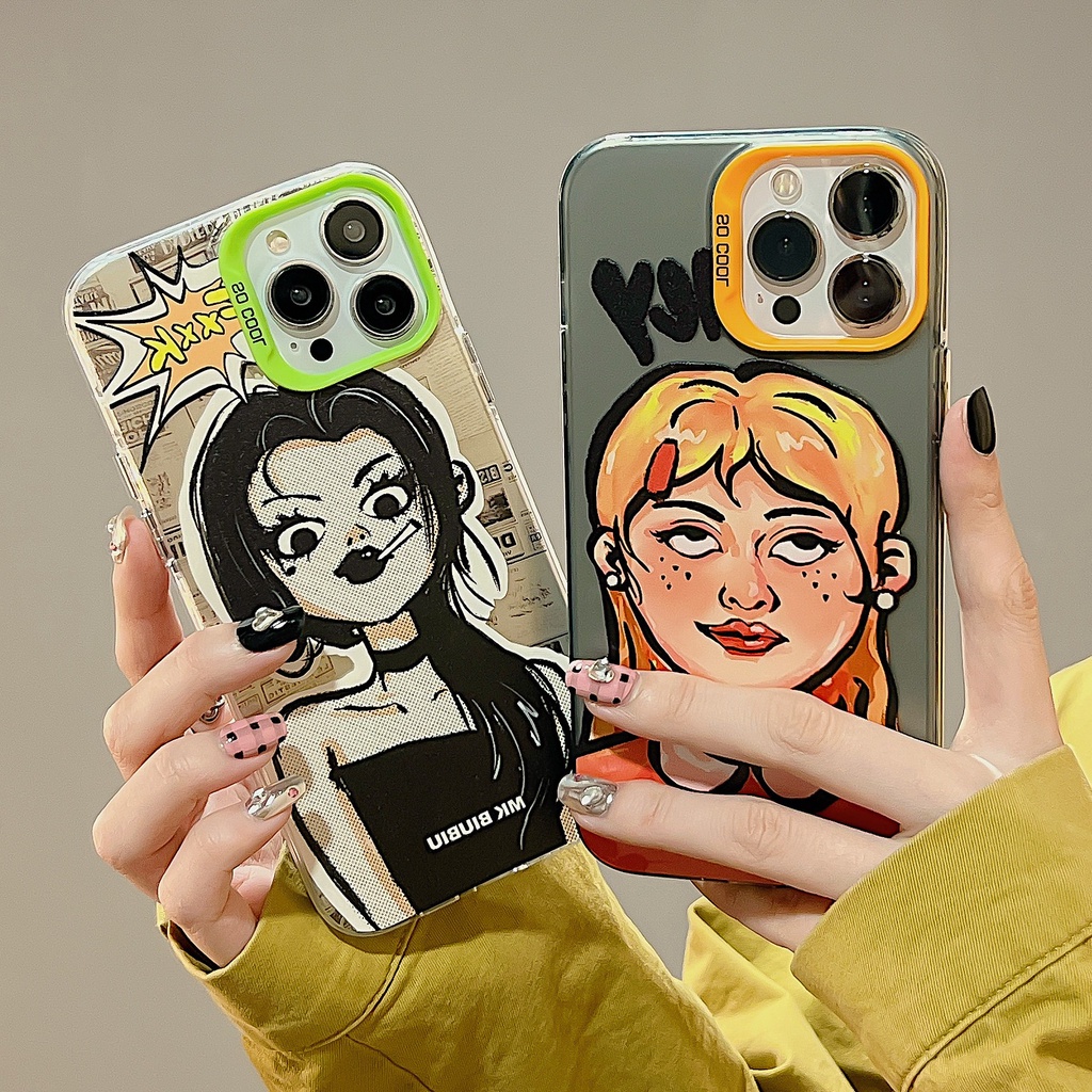 Ốp Điện Thoại TPU Dẻo Trong Suốt Họa Tiết Hoạt Hình Cô Gái Độc Đáo Cho iPhone 11 13 12 14 Pro Max