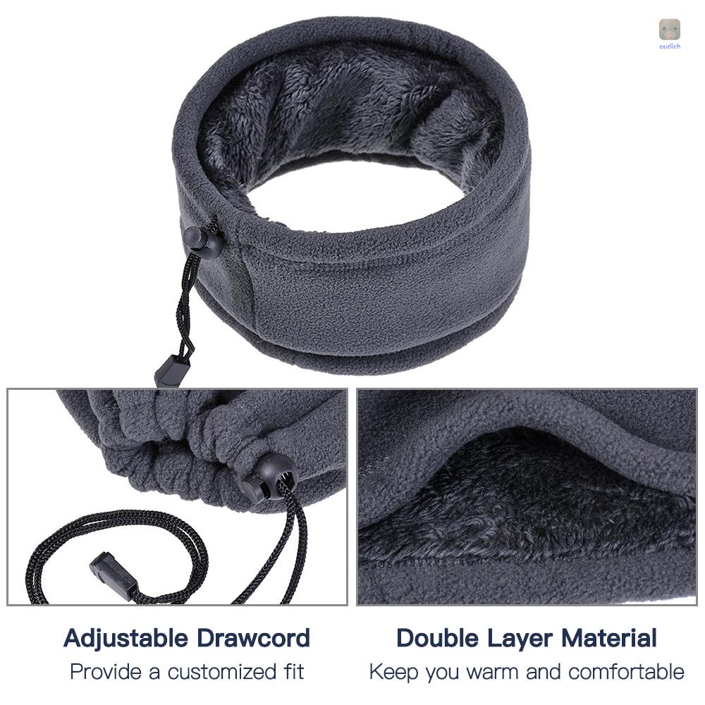 Khăn Choàng Cổ Hai Lớp Giữ Ấm Mùa Đông Có Dây Rút Cho Hoạt Động Thể Thao Ngoài Trời