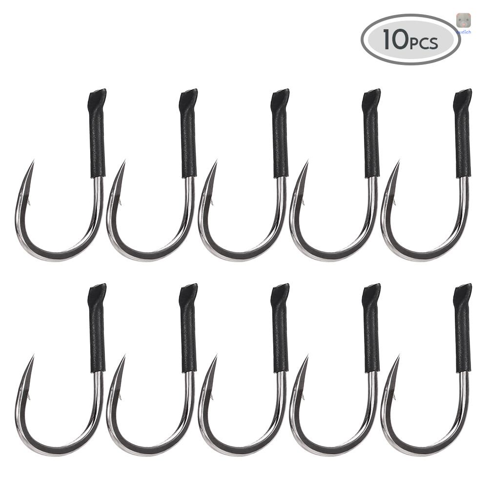 Set 10 / 4 / 10 / 4 Món Chuyên Dụng Chất Lượng# / 8# / 12# / 14# / 16# Lưỡi Câu Cá Bằng Thép Carbon Dày Dặn Thân Cao Su