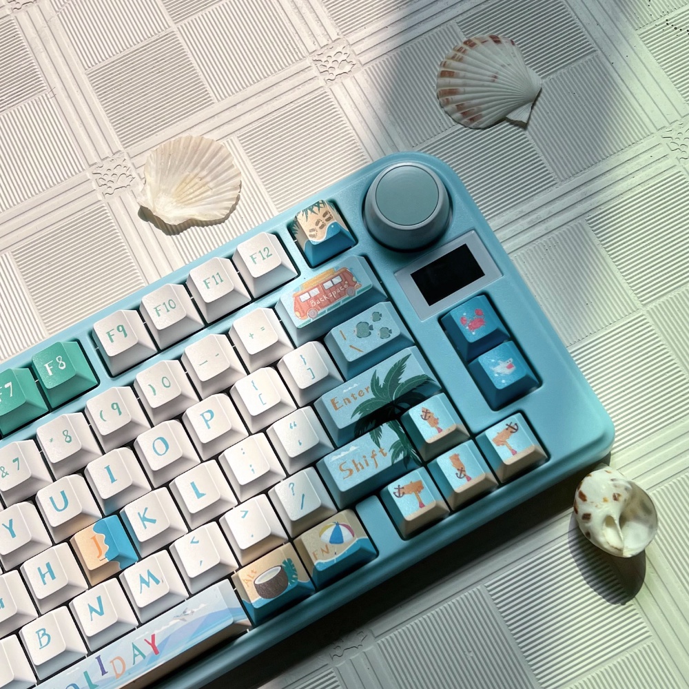 Hawaii Keycaps Cherry Profile Bãi Biển Mùa Hè PBT Dye Sub Bàn Phím Cơ Keycap