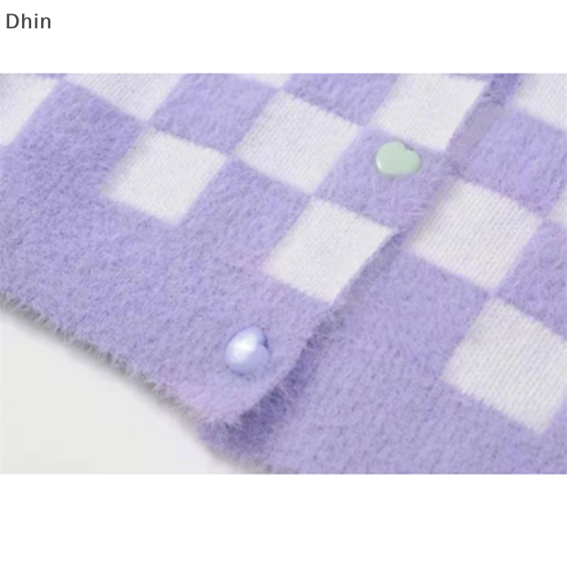 [Dhin] Áo Khoác Cardigan Dệt Kim Cổ Chữ V Phối Màu Khối