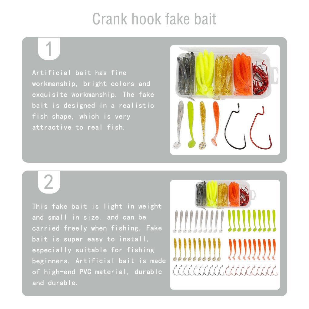 Set 60 Mồi Câu Cá Nhân Tạo Chống Va Chạm Có Móc Xoay Tiện Dụng