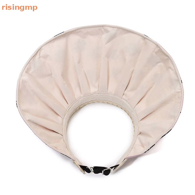 [risingmp] Mũ Vành Rộng Hở Chóp Hình Cỏ Bốn Lá Mùa Hè Có Thể Điều Chỉnh Keo Dán Màu Trắng Dành Cho Bạn Nữ Đi Biển Du